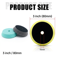 Tampons de polissage en mousse haute densité de 3 pouces (75 mm) avec fixation auto-agrippante pour la correction de la peinture automobile et la restauration des phares