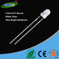 Chapeau plat en paille rond avec diodes Led, 5mm 3mm 5mm, Top plat gratuit échantillon traversant le trou