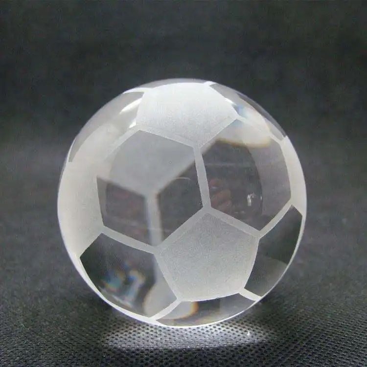 Honor Of Crystal High Quality 3d Soccer Glass Football Shape Souvenir Ball For Sale