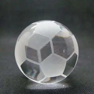 Honor Of Crystal High Quality 3d Soccer Glass Football Shape Souvenir Ball For Sale