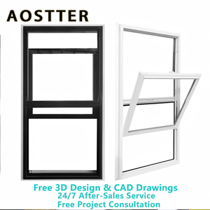 Fenêtre à double battant AOSTTER en PVC co-extrudé bicolore avec extérieur noir et intérieur blanc pour un design <span class=keywords><strong>de</strong></span> maison moderne - Product Image 2
