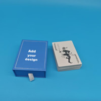 Cartes à jouer au poker personnalisées avec tiroir de rangement bleu imprimé à l'avant et à l'arrière des deux côtés Carte à jouer durable