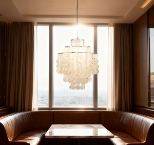 Carillon <span class=keywords><strong>à</strong></span> vent en coquillages naturels, lustre de style européen, décoration de salon, salle <span class=keywords><strong>à</strong></span> manger, lustre romantique, protection des yeux - Product Image 6