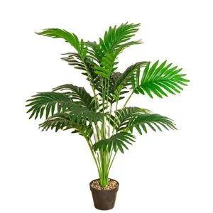 Großhandel 80 cm ~ 220 cm 18-blättrige indoor-personen-künstliche pflanze seide große grüne künstliche palmen