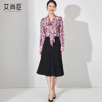 Derniers chemisiers et hauts de style coréen pour femmes chemisier de bureau à fleurs en mousseline de soie pour femmes