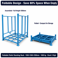 Étagère de rangement industrielle robuste, réglable et empilable, avec poteaux amovibles en acier laminé à froid et base grillagée ouverte