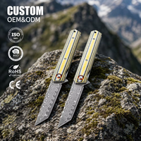 Couteau de poche tactique Tanto, couteau pliant en acier Damas à 76 couches, cœur VG10, manche G10, couteau de survie, de chasse et de camping pour hommes DM031