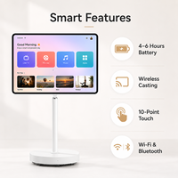 Layar Pintar Portabel OEM 21,5 Inci Monitor Sentuh Dengan Stand Beroda Solusi TV Pintar Khusus untuk Pasar Global