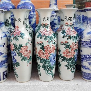 Antiguo pintado a mano patrón de peonía <span class=keywords><strong>Vintage</strong></span> chino Foor jarrón único piso jarrón <span class=keywords><strong>para</strong></span> oficina Hotel restaurante chino Decoración - Product Image 2