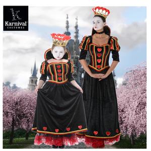 ODM, vestido rojo inspirado en <span class=keywords><strong>corazones</strong></span> <span class=keywords><strong>de</strong></span> <span class=keywords><strong>Reina</strong></span>, corona, Gargantilla, traje familiar, disfraz <span class=keywords><strong>de</strong></span> Cosplay para madre, niña, niña, <span class=keywords><strong>película</strong></span> <span class=keywords><strong>de</strong></span> TV <span class=keywords><strong>de</strong></span> Halloween inspirada - Product Image 1