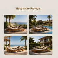 Chaises longues de patio pour hôtel, chaises de plage de luxe pour resort, chaises longues de piscine pour villa, lit de soleil extérieur pour piscine, chaise longue de soleil extérieure en teck