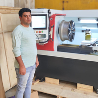 Machine de tournage CNC pour la réparation et le redressage de jantes en alliage, avec découpe diamantée horizontale