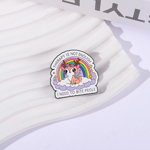 La terapia no es suficiente, necesito morder a la gente, Pin esmaltado, lindo Arco Iris, ciervo, Animal, broche, insignia de solapa, regalo de joyería para amigos - Product Image 2