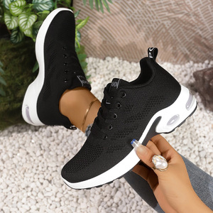 Chaussures de sport décontractées pour femmes, respirantes, légères, polyvalentes, à semelle épaisse et souple, en tissu, à lacets, best-seller - Product Image 2