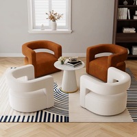 Fauteuil d'appoint moderne rembourré avec dossier incurvé ouvert et assise rembourrée pour salon, chambre, hall d'hôtel et réception