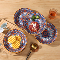 Service de vaisselle en céramique bohème assiettes assiettes à motifs mixtes assiettes à dessert en céramique