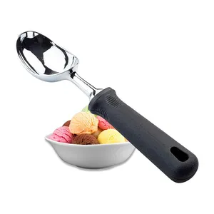 Cuchara para helado duradera de acero inoxidable de proveedor de fábrica Sinowin con mango suave antideslizante