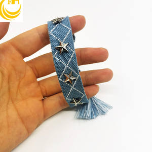 Pulsera tejida hecha a mano con logotipo bordado personalizado con texto, pulsera de letras de tela, pulseras personalizadas únicas - Product Image 4