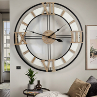 Horloge murale grande maison décorative maison Accent 91.44*5.08*91.44CM noir blanc grande horloge murale pour salon