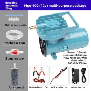 Pompa d'Aria Portatile JSD per Acquario, Compressore d'Aria in Metallo DC12V, Aeratore per Ossigenazione - Product Image 2