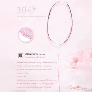 Raqueta de Bádminton ALP Nueva Modelo Cherry de Fibra de Carbono Rosa y Morado para Niña, con Cuerdas T800 y Empuñaduras Instaladas - Product Image 3