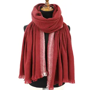 Écharpes en laine pure Yark surdimensionnées châle femmes hiver chaud écharpe en laine étoles - Product Image 1