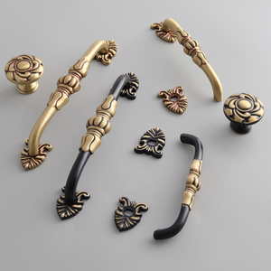 Luxury European Black Bronze Brass Handle Cabinet Wardrobe <strong>Door</strong> Furniture Hardware Pulls <strong>Knobs</strong> - Product Image 1