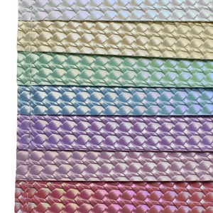 Cuero Sintético de PVC con Textura Tejida Arcoíris, Alto Brillo, Grado Automotriz, Calandrado - Product Image 4