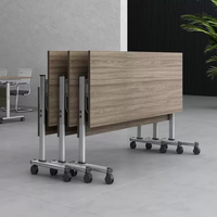 Mobilier de bureau moderne Bureau de formation pliant en bois Table de salle de conférence Bureau de direction mobile et modulaire avec roulettes