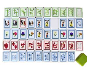 Fichas de Mahjong Americanas de Acrílico Verde de Lujo Premium de 1.26 Pulgadas con Diseño de Frotado Manual, Ecológicas para Uso en Juegos Familiares y Viajes al Aire Libre - Product Image 1