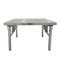 Table de préparation pliante en acier inoxydable robuste et personnalisable, sans ressort, épaissie, portable, pour stand de restauration extérieur