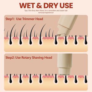 Women's Rechargeable Epilator Facial Hair Remover Painless LED Light Bikini Trimmer English Waterproof IPX6 for <b>Face</b> Lips Body - Product Image 3