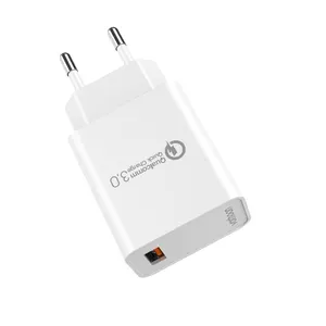 Grosir adaptor daya USB tunggal QC3.0 pengisi daya dinding pengisian cepat 18W untuk ponsel