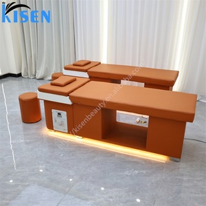 Kisen – Lit de lavage capillaire haut de gamme avec éclairage LED, machine de lavage de cheveux, ensemble complet de mobilier pour spa capillaire, table de massage thaïlandaise pour salon - Product Image 2