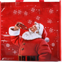 Sac de courses réutilisable extra large avec logo personnalisé, imprimé en intégralité pour Noël, sac en PP tissé laminé recyclable