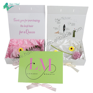 Boîte <span class=keywords><strong>d</strong></span>'<span class=keywords><strong>Emballage</strong></span> Magnétique de Luxe Rose et Noire Personnalisée avec Doublure en Soie Satinée pour Perruques et Extensions de Cheveux, Logo Personnalisé - Product Image 6