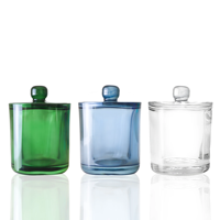 Conteneur de bougie en gros, pot en verre vide de luxe pour bougies aromatiques et parfumées avec couvercle et boîte personnalisée