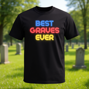 T-shirt unisexe pour adultes à manches courtes et col rond avec impression numérique promotionnelle - Best Graves Ever - Product Image 3