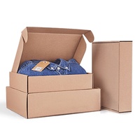 Boîtes d'emballage personnalisées en carton ondulé brun kraft pour l'expédition de vêtements et de jeans avec impression de logo personnalisé
