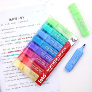 ओम रंग फ्लैट तिरछी टिप हाईलाइलाइटर मार्कर पेन हाई लाइटर सेट प्रचार मार्कर और हाई लाइटर पेन सेट