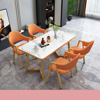 Ensemble de table à manger au design moderne, haute qualité, 4 chaises en bois fritté pour la maison, le bureau, la ferme, la cuisine