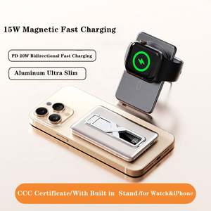Banque d'alimentation <span class=keywords><strong>de</strong></span> <span class=keywords><strong>secours</strong></span> mince 22,5 W, double <span class=keywords><strong>chargeur</strong></span> magnétique pour <span class=keywords><strong>iPhone</strong></span>, <span class=keywords><strong>chargeur</strong></span> sans fil - Product Image 2