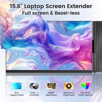 Kwumsy jusqu'à 15.6 "avec Wins/Mac/Linux/PS5 Ultra Slim Removable Extra 16:9 Laptop PC Extender Affichage à écran multiple