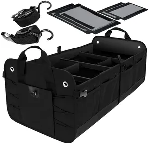 Factory Custom X-Large Lightweight Foldable Cargo Trunk Organizer For SUV Car Truck With 6 Compartments