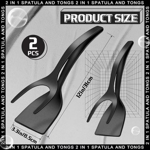 2 in 1 Grip Flip Spatula Clamp Egg Pancake Fish French Toast Omelette Making Non Stick Home Kitchen Cooking Turner <b>Tool</b> - Product Image 2