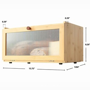 Bamboo Wood <b>Storage</b> <b>Box</b> Rectangle Durable Multipurpose Desktop Cabinet Organizer for <b>Kitchen</b> Dining Room - Product Image 3
