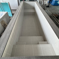 Conception de piscine en mosaïque innovante fontaines en cascade personnalisées en fibre de verre FRP grande taille 40ft piscine de conteneur d'expédition pour la maison