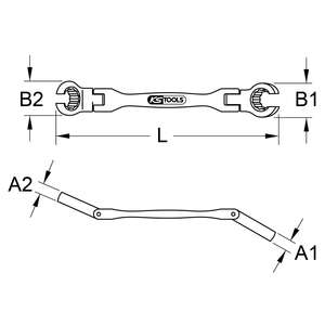 KS <b>TOOLS</b> Open double ring <b>spanner</b>, with double joint, 10x11 mm - Product Image 2