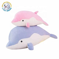 Schattig superzacht aanpasbaar kleurenrijk dierenvormig kussen gevuld met PP katoen roze dolfijn babybed hangend grijs pluche LinkBrand