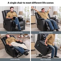 Fauteuil inclinable moderne en cuir véritable pleine fleur, fonction électrique, en bois massif, écologique, idéal pour petit appartement, transformable en lit